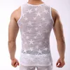 Canotta da uomo set uomo moda sexy intimo casa gay Maglia prospettiva maglia sexy nero bianco stella stella maglia traspirante Canotta268d