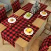 Noël Buffalo Plaid Toile De Jute Napperons Double Face Réversible Étanche Table De Dîner Napperons Table De Fête Décoration En Gros ZC1457