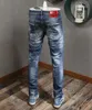 Artı Boyut 38 MEN039S Baskı harfleri grafik kot pantolon erkekler sıska fit sıkıntılı çamaşır yıkama vintage denim pantolonlar erkek5775626