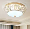 Ny ankomst modernt kristall tak ljuskrona ljus guld lyx kristall ljuskronor belysning flush mount LED taklampa för sovrum myy