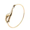 Cute Giraffe Bangle Girls Female Lovely Cute Gold Silver Color Jewelry Giraffe Animal Bangle Bracelet