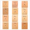 Silver 12 Zodiac Sign Gold Card Fashion Jewelry 12 Constellation Pendant Necklace For Women Birthday Gifts