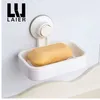 Plastic Soap Holder Soap Dish Draining Double-layer Soap Dishes Suction Cup for Bathroom Lavatory Kitchen