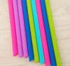 25CM Colorful silicone straw straight bend drinking straw eco-friendly reusable straws cleaning brush for home party bar accessories
