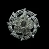 Brillant argent ton alliage de Zinc petite fleur cristal broche Rhinestoen Diamante bijoux accessoire cadeau épingles