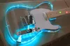 Muitas cores LED Light Transparent Acrylic Body Guitar com Bridgemaple Fingerboard