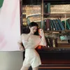 Осень новая мода женская стенд воротник Paillette Shinny Bling Cutout Sexy Long Drish Tops Tope Top Top Top Top
