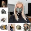 Leopard Print Camouflage Face Mask för män Kvinnor Dammsäker Anti-Dust Anti-Smog Andningsbara Tvättbara Utomhus Sport Cykling Ansiktsmasker