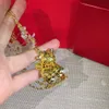 Collier Lion en or 18 carats pour femmes, bijoux de haute qualité, cadeau de fête de noël, peut être utilisé comme broche 1:111