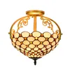 Minimalist white ceiling light 34CM in diameter hotel hall tiffany style stained glass ceiling lights TF095