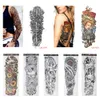 1 stks Tijdelijke Tattoo Waterdichte Sticker Nun Girl Bid Design Full Flower Arm Body Art Beckham Grote Fake Tattoo Sticker