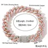 12mm 16/18/20/22 / 24 inch wit vergulde roze CZ Miami Cubaanse kettingen ketting armband voor mannen hiphop sieraden