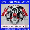 Lichaam voor Aprilia RSV 1000R 1000 RV60 MILLE RSV1000 R RR 03 04 05 06 316HM.9 RSV1000RR RSV1000R NIEUWE RED SILVERY 2003 2004 2005 2006 VALERINGEN