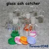 Hookah 3.2inch Glass Ash Catcher with Detachable 7ml silicone container for mini dab oil rig 14mm 18mm glass ashcatcher bong