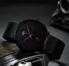 Erkek kol saati CRRJU Moda Mens Negócios Relógios Casuais 24 horas Design Exclusivo Relógio de Quartzo Malha À Prova D 'Água Esporte Pulso Watch223Q