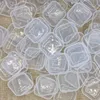 1000pcs lot carré mini-contenants de rangement en plastique transparent boîtier de boîte vide avec couvercles petites boucles boucles plags de rangement Boîte de rangement 3 5 3 5cm5065644
