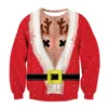 Alisister feio camisola de natal papai noel impressão solto hoodie masculino feminino pulôver natal novidade outono inverno roupas superiores v1218p