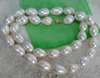 Stor 11-12mm South Sea Natural White Pearl Necklace 18 "925 sterling silver