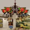 Palace style chandelier lightings lamp UPS Quick Arrival Led large living room lighting crystal pendant stained glass modern decoration lamps