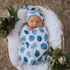 Baby sovsäck filt knuten mössa två stycken set pojkar flickor sovsäck hatt djur nyfödd kokong tryckning sovsäck set cz309