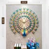 3D Peacock Wall Clock Europe Watch Watch Watch Home Sald Cedroom Mute Clock Modern Design Metalowe zegary 7103440