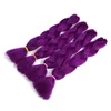 24 tum Jumbo Braids Hair Crochet Braids Gratis frakt Xpression Braiding Hair Extension Purple Syntetiskt hår för Braid 80g Marley Twist