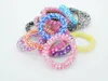 100Pcs High Quality Random Color Leopard Star Hair Rings Telephone Wire Cord Hair Tie Girls Elastic Hair Band Ring Rope Bracelet Stretchy