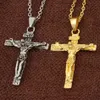 Colar Pingente Crucifixo Jesus Cristo Cruz dos homens europeus e americanos de moda jóias