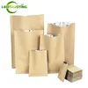 100 pezzi di carta Kraft Open Top sacchetto per imballaggio sottovuoto barriera spessa caramelle snack sale caffè macinato in polvere carne tè termosaldatura sacchetti di stoccaggio regalo