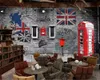 Beibehang personalizado papel de parede Europa e América retro nostálgico London cabine telefônica café restaurante parede de fundo papel de parede 3d