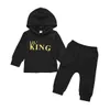 5594 Baby Jongens Kleding Set Jongens Brieven Hooded Lange Mouwen Katoenen T-shirt + Broek Kids 2 stks Set Kinderen Outfits