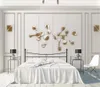 Papier peint personnalisé 3D Simple européen or treillis décoratif salon chambre fond décoration murale papier peint Mural