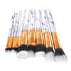 3colors Marble Makeup Brushes Blush Powder Eyebrow Eyeliner Highlight Concealer Contour Foundation Make Up Brush Set With Box 3set