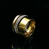 New fashion Zircon Crystal Titanium Stainless Steel Rings for Women Men Wedding Jewelry Three Layers Beauty anillos Female Ring ac9344117