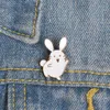 Cute Small Funny Animal Cute Rabbit Enamel Brooches Pins for Women Demin Shirt Decor Brooch Pin Metal Kawaii Badge Fashion Jewelry