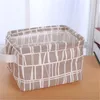 INS FOLDABLE LAGRING Basket Vattentät bomullslinne Förvaringspåse för skrivbordsskivor Kosmetiska snacks Toy Organisation Storage Bins