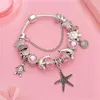 Wholesale- charm bead Starfish turtle animal beading silver plated bracelet Suitable for Pandora style bracelet jewelry