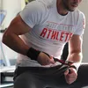 Męskie 2019 Lato Nowe Siłownie Bawełniane T Shirt Fitness Kulturystyki Koszulki Krótki Rękaw Mężczyzna Moda Casual Tees Topy Odzież