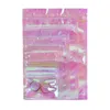 クリエイティブデザインレインボー透明シンフォニー自己シーリングバッグ虹色袋化粧品プラスチックレーザージッパー卸売LX3070
