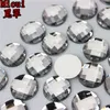 Micui 200pcs de 12 mm de cristal redondo Mezcla de forma plana de color renovado acrílico Glue de diamantes de imitación acrílico en cristales de estras Gemas sin agujero para joyas Craf223k