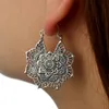 Antik silver zigenare indisk tribal etnisk hoop dangle mandala örhängen boho10.8