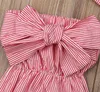 Baby Girls Clothes Kids Bow Striped Rompers Headband Clothing Sets Summer Off-Shoulder Jumpsuit Hairband Outfits Triangle Onesies AYP451