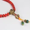 Sennier 108 красный коралловый браслет натуральные каменные бусы бусины Mala ожерелье буддийская молитва розарийные браслеты Budda медитация Y200107