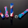 One Shot Silicone Hand Pipe + Glass Dish Length: 110mm 800pcs/ctn Dab Oil Rigs Glass Pipes Bong Smoke Tool 641