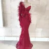 Feather Beaded Formele Avondjurk Custom Made Moslim Arabische Prom Dresses 2019 Robe de Soiree Turkish Party Jurken