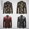 VAGUELETTE élégant velours Blazer hommes Paisley Floral mariage scène vêtements pour hommes bleu/rouge/doré imprimé robe veste M-6XL