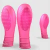 Le donne Finger Sleeve Punto G sesso del vibratore strumento rosa di gomma morbida di cristallo Flirtare clitoride Massager Climax manica per adulti