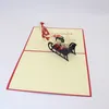 Handgemachte Frohe Weihnachten Kreative 3D-Pop-Up-Grußkarten Cartoon Santa Ride Papierkarte Festliche Partyzubehör6089672