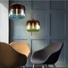 Retro Colored Glass Pendant Lamp Coffee Green Blue Suspension Light Restaurant Cafe Bistro Hotel Sitting Room Hanging Chandelier