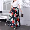 Wybuchowy swobodny retro koreańska wersja Trend Moda drukowanie wysokiej talii Kieszonkowy duża spódnica